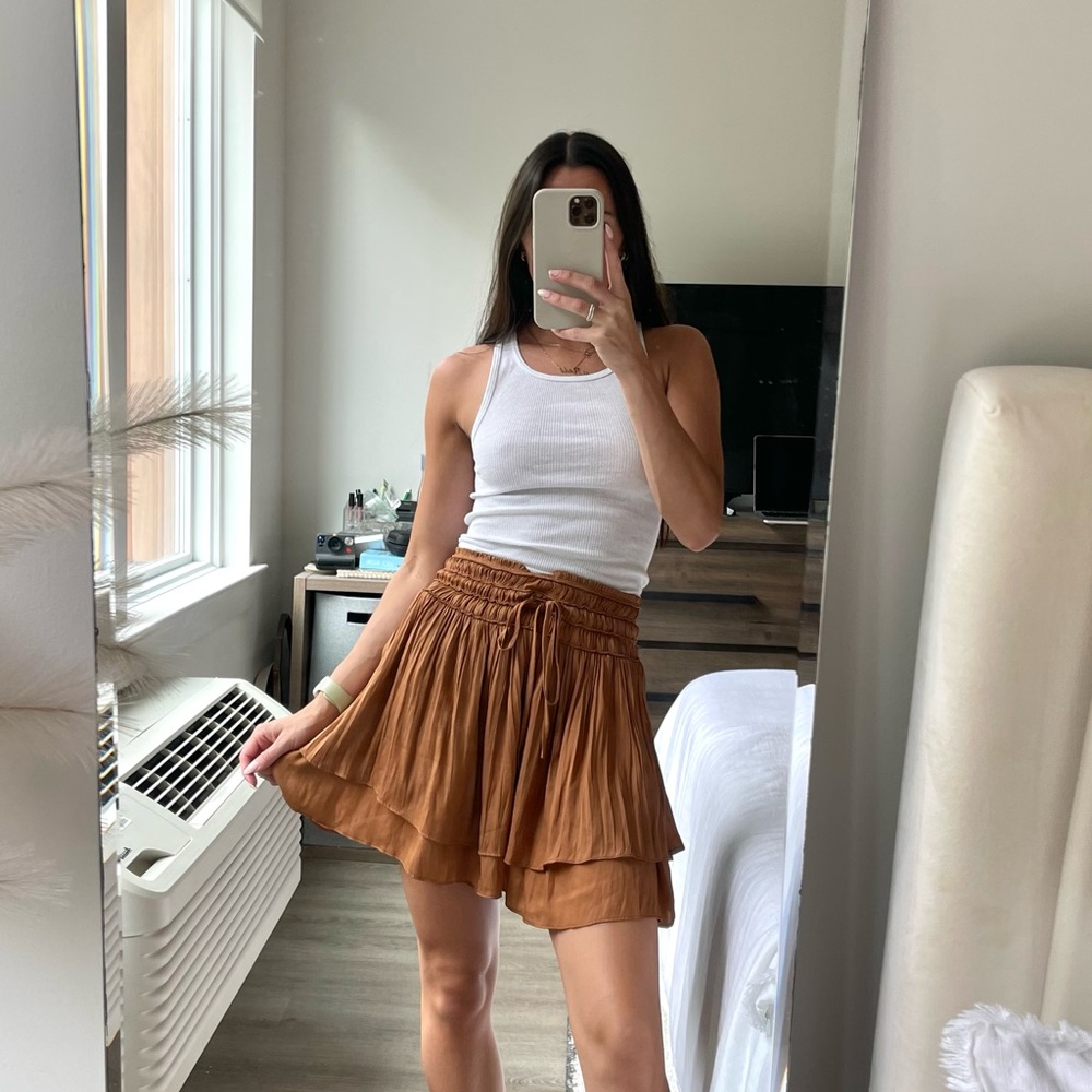 Mustard Seed Brown Mini Skirt